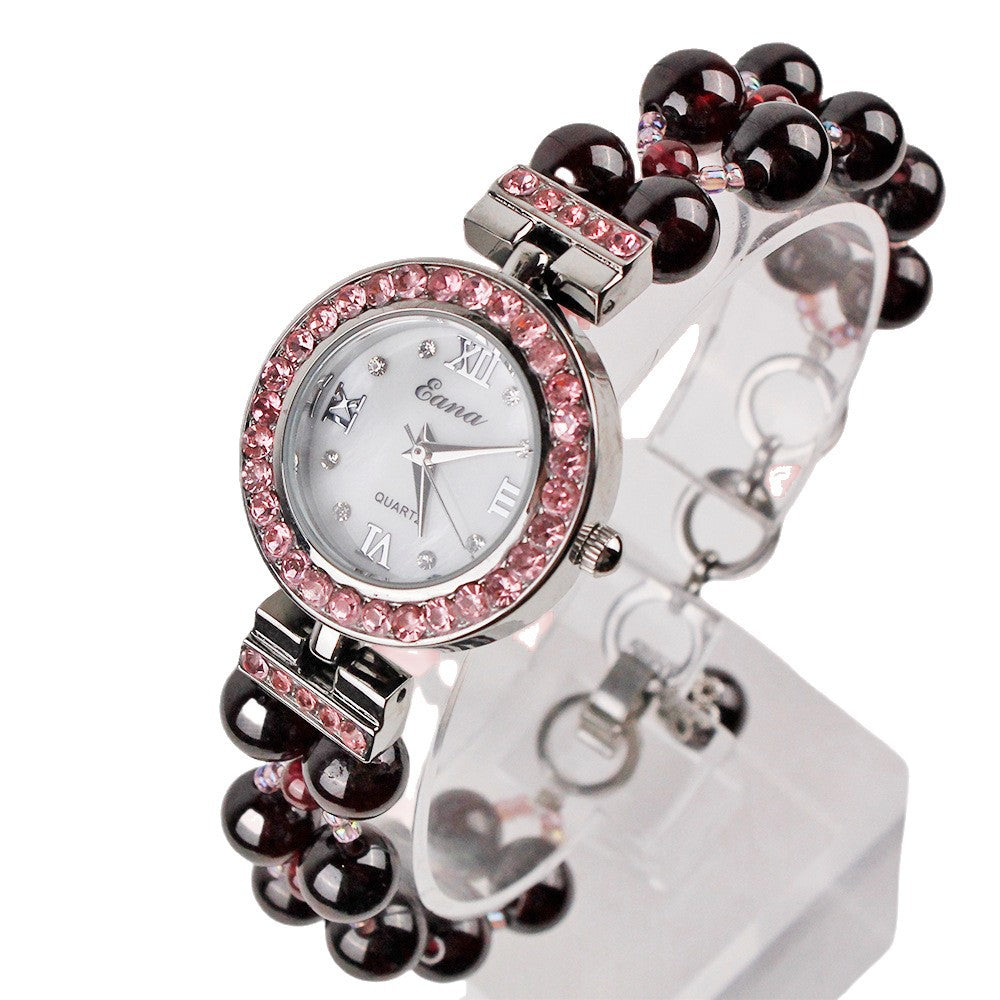 AAA Garnet Bracelet Watch | Women’s Quartz Watch | Light Luxury Ruby Strap Ladies Gift Watch