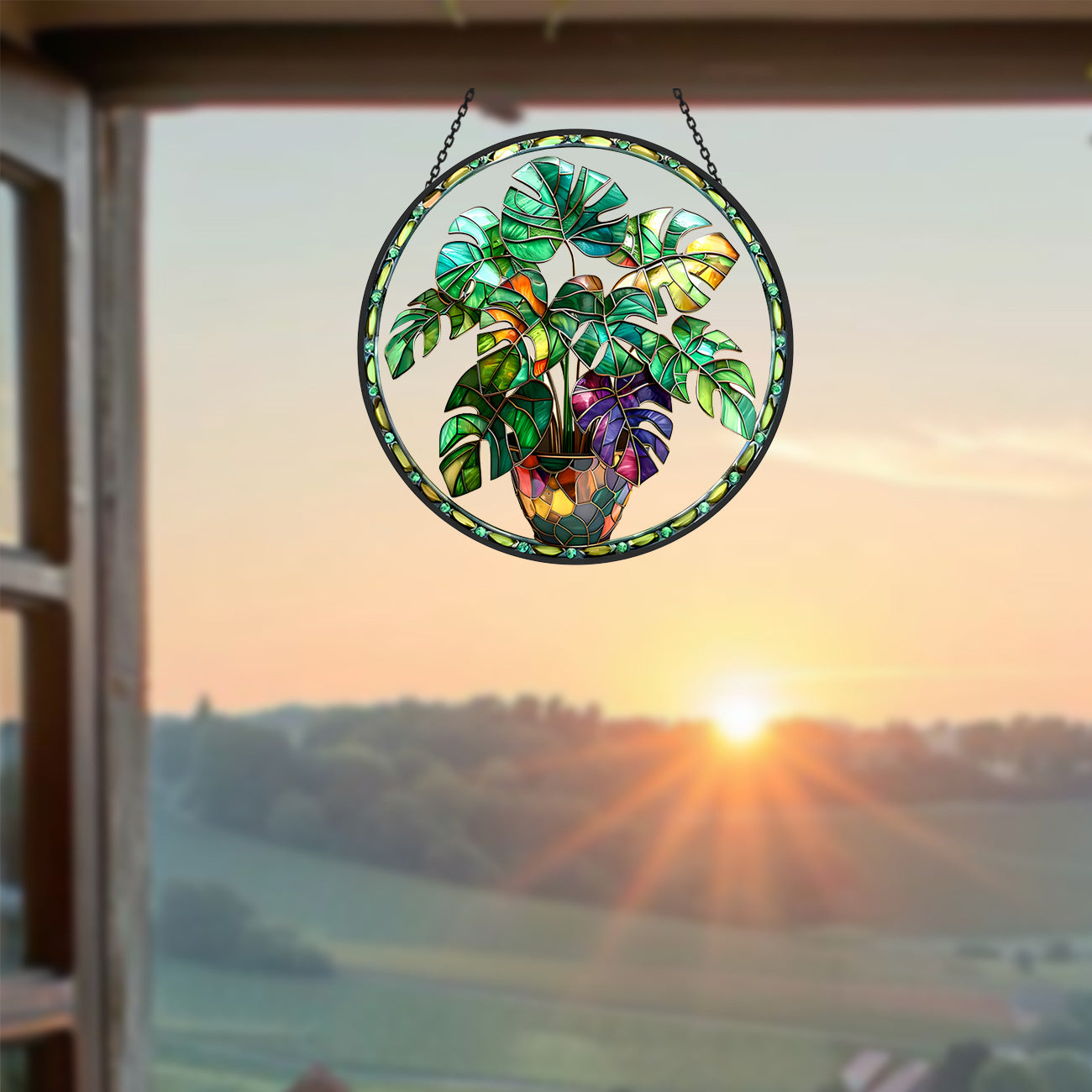 Refractive Glass Sun Catcher | Rainbow Light Shadow Window Decor | Garden Punk Courtyard Hanging Pendant