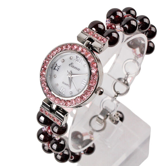 AAA Garnet Bracelet Watch | Women’s Quartz Watch | Light Luxury Ruby Strap Ladies Gift Watch