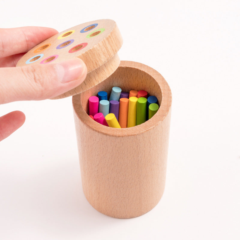 Montessori Wooden Math Toy | Color Stick Dice Puzzle | Parent-Child Educational Game for Kids