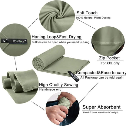 Microfiber Travel Sports Towel | Quick-Dry Camping & Gym Towel | Lightweight Portable