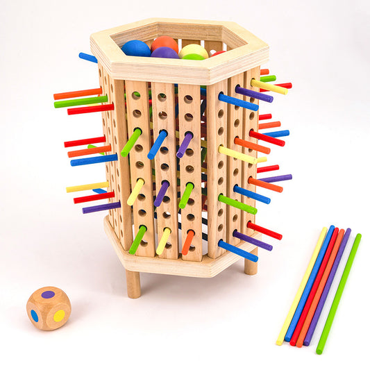 Montessori Wooden Math Toy | Color Stick Dice Puzzle | Parent-Child Educational Game for Kids