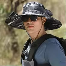 Men’s Solar Fan Fisherman Hat | USB Rechargeable Sun Cap | Anti-UV Windproof Large Brim