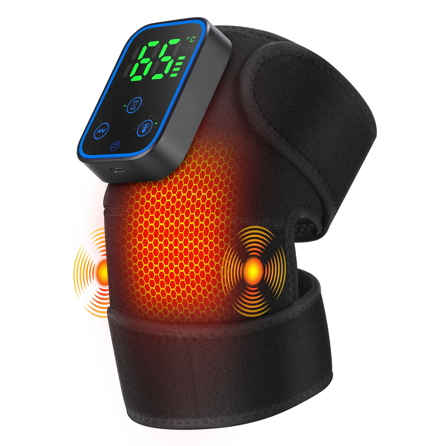 Portable Electric Vibration Shoulder Massager Knee Elbow Massager 3 in 1 Air Pressure Kneading Massager APP Control