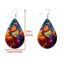 Colorful Butterfly Wooden Earrings | Kids Waterdrop Dangle Jewelry