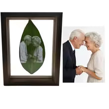 Personalized Leaf Carving Photo Frame | Handmade Custom Gift | Birthday & Family Keepsake
