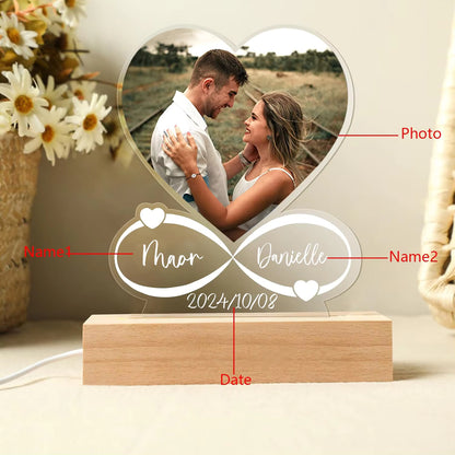 Personalized Acrylic Photo Love Frame | Custom Couple Anniversary Plaque | Valentine’s Gift for Him & Her