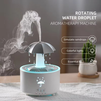 Umbrella Raindrop Air Humidifier | Colorful Light Aroma Diffuser | Essential Oil Aromatherapy Humidifier