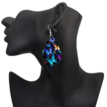Colorful Butterfly Wooden Earrings | Kids Waterdrop Dangle Jewelry