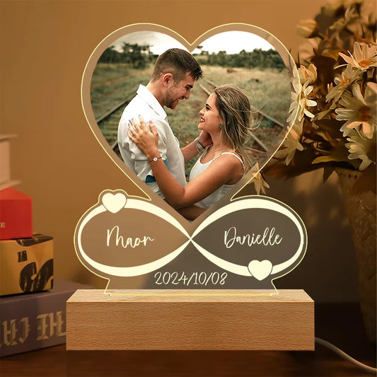 Personalized Acrylic Photo Love Frame | Custom Couple Anniversary Plaque | Valentine’s Gift for Him & Her