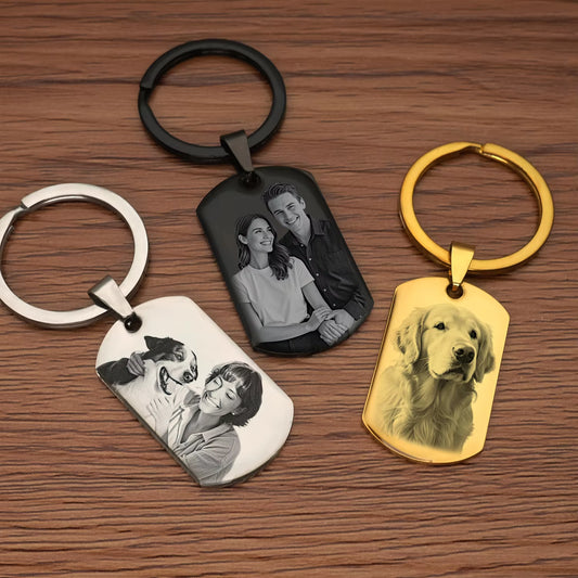 Personalized Photo Keychain | “Drive Safe” Custom Couple Keychain | Memorial & Gift for Him Her