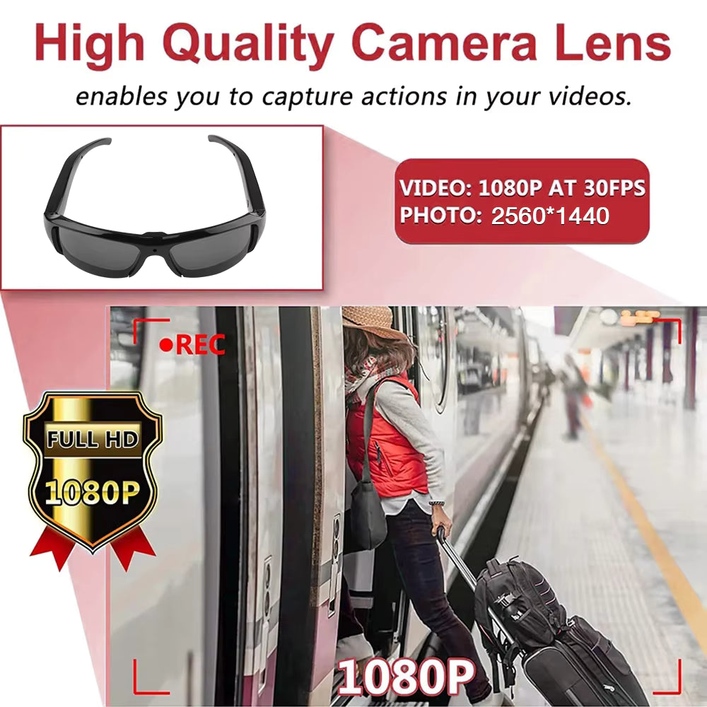 1080P HD Mini Glasses Camera | Wearable Sunglasses Video Recorder | Outdoor Sports DV DVR Camcorder