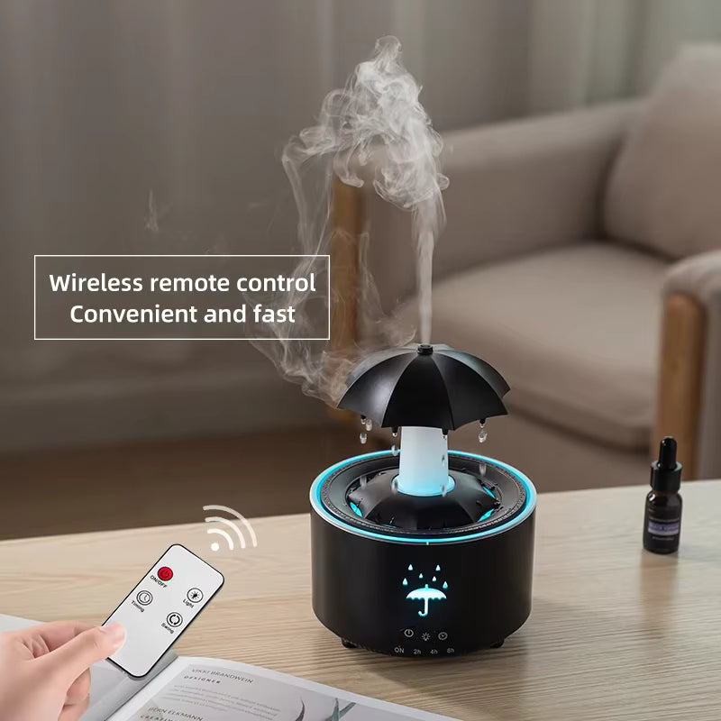Umbrella Raindrop Air Humidifier | Colorful Light Aroma Diffuser | Essential Oil Aromatherapy Humidifier