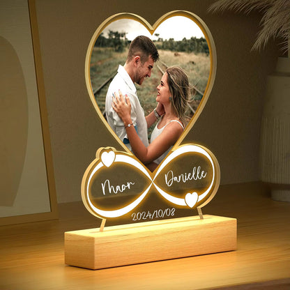 Personalized Acrylic Photo Love Frame | Custom Couple Anniversary Plaque | Valentine’s Gift for Him & Her