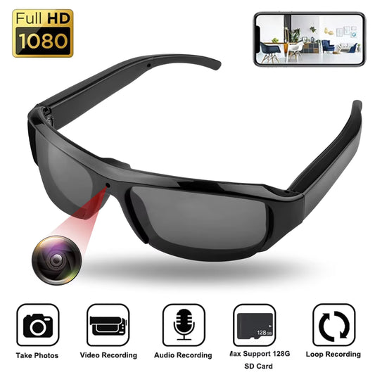 1080P HD Mini Glasses Camera | Wearable Sunglasses Video Recorder | Outdoor Sports DV DVR Camcorder