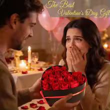 18/24PCS Heart-Shaped Rose Gift Box | Forever Flower Roses | Valentine’s & Mother’s Day Gift for Her
