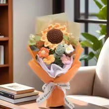 Handmade Crochet Flower Bouquet | Sunflower & Daisy Eternal Flowers | Mother’s Day Birthday Gift